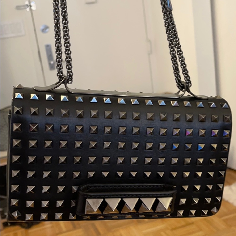 Valentino Va Va Voom rockstud noir black clutch - Picture 1 of 13